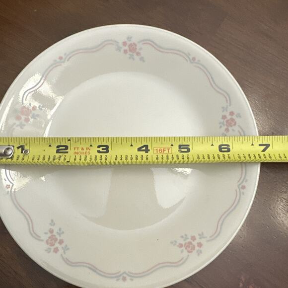 Set 3 Corelle ENGLISH BREAKFAST Bread Cake Snack Dessert Plates 6 3/4" Pink Blue - Picture 7 of 8